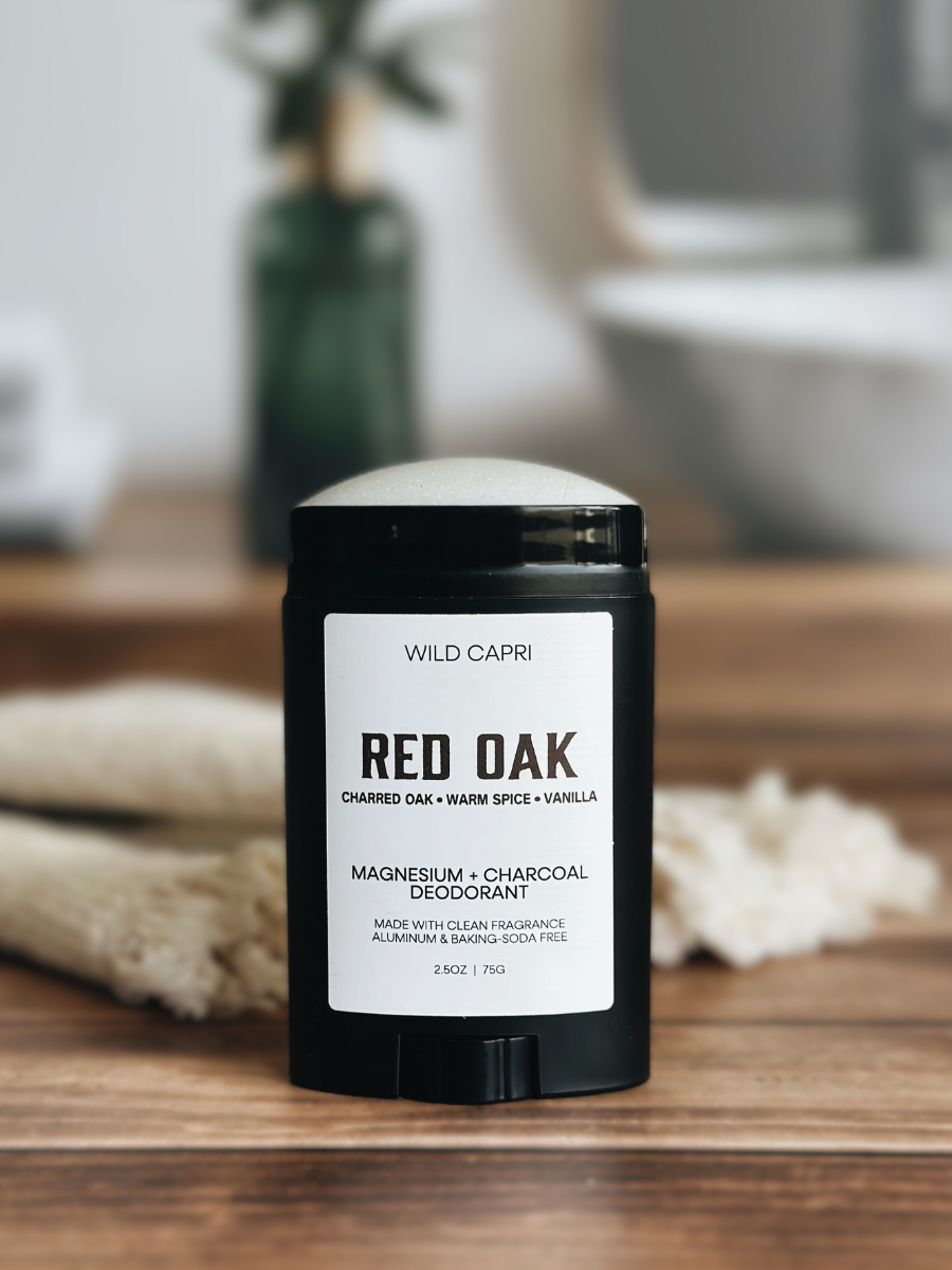 Red Oak Magnesium & Charcoal Men's Deodorant – Wild Capri