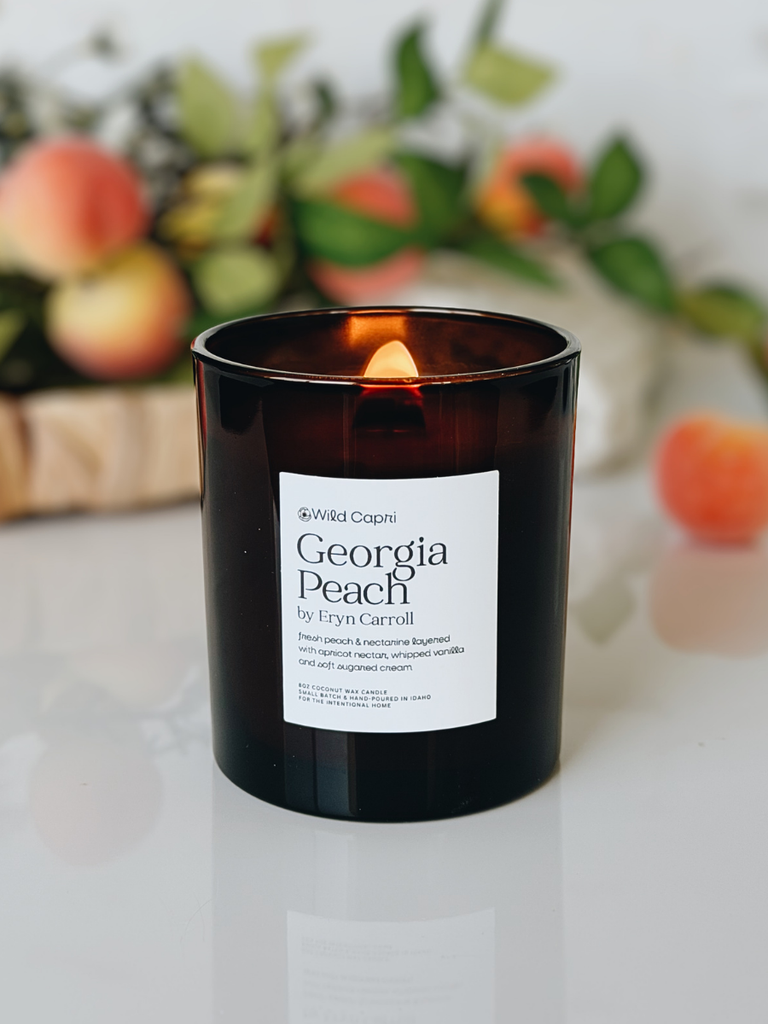 Georgia Peach Candle by Eryn Carroll – Wild Capri